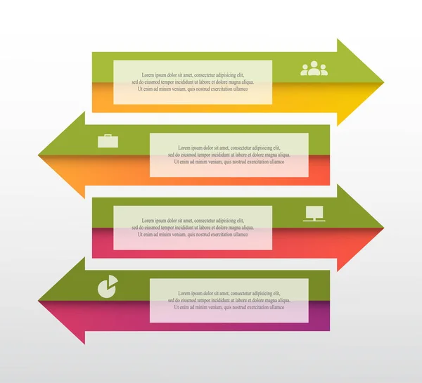 Vector líneas flechas infografía . — Vector de stock