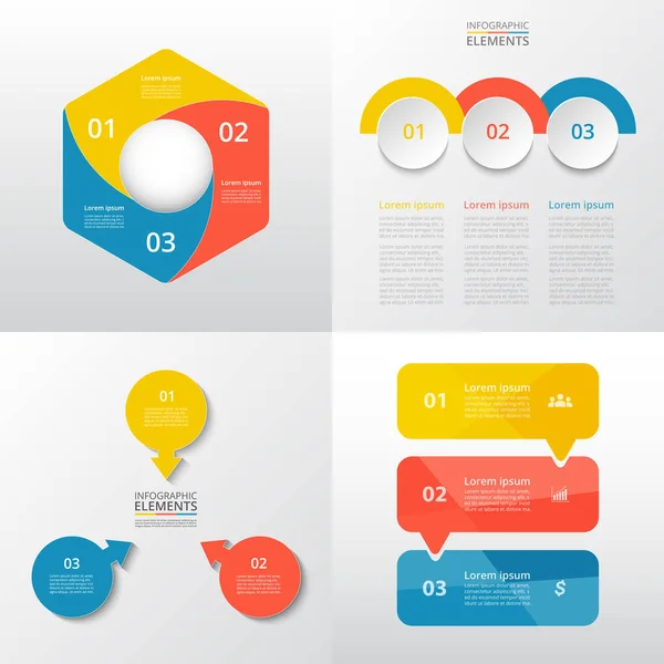 Bundle Infographic Elements Data Visualization Vector Template Options Can Used — Stock Vector