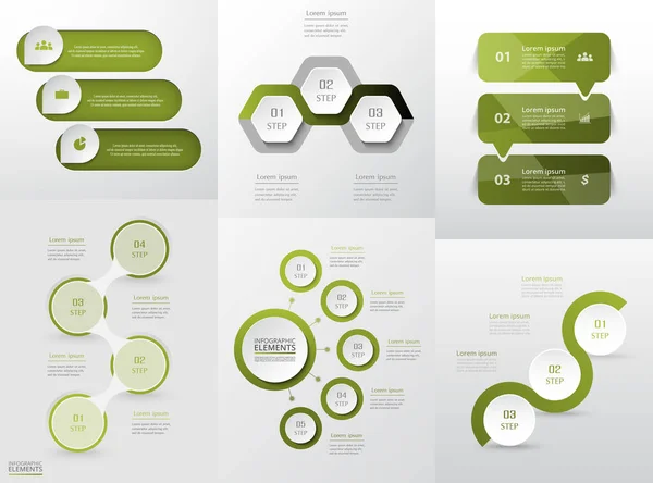 Vektor Infografiken Eingestellt Sammlung Von Vorlagen Für Diagramm Grafik Präsentation — Stockvektor
