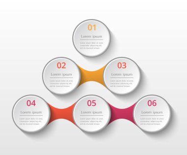 Infographics şablonu. Diyagramı, grafik, sunum ve grafik için Metaball. İş kavramı ile 6 seçenekleri, parçalar, adımları veya işlemler.