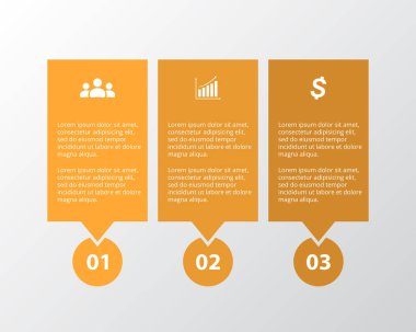 Vektör iş tanıtımı için şablon. Grafik, diyagram ve grafik 3 adımları, seçenekleri, parçalar veya işlemlerin soyut unsurları. Creative Infographic konsepti.