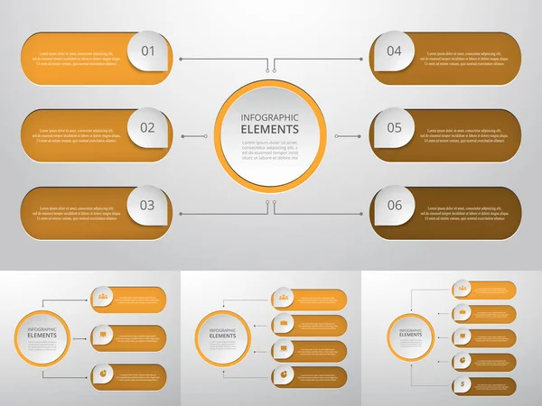 Agrupar Elementos Infográficos Visualização Dados Modelo Vetor Com Opções Pode —  Vetores de Stock