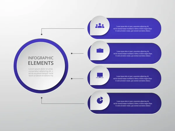 Plantilla Negocio Vectorial Para Presentación Elementos Abstractos Gráfico Diagrama Gráfico — Vector de stock