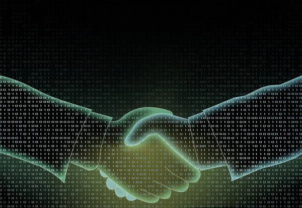 Digital businessman handshake — Stock Photo, Image