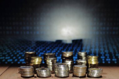 Dijital Ekonomi para yığını ile ikili bilgisayar şifre içinde belgili tanımlık geçmiş