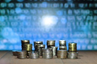 Dijital Ekonomi para yığını ile ikili bilgisayar şifre içinde belgili tanımlık geçmiş