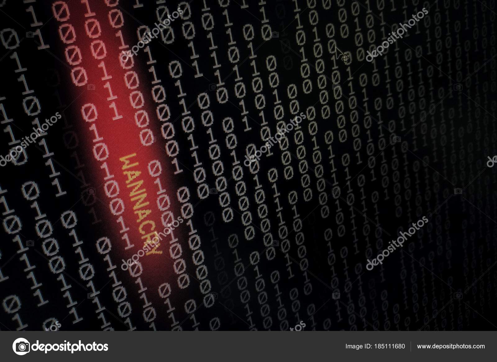 Abstrakt Angriff Hintergrund Big Data Binar Bitcoin Schwarz Code - 