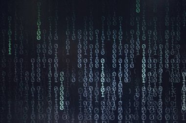Bilgisayar veri Internet bağlantısı kavramları. ikili kod numaraları arka plan bilgisayar monitör bilgisayar teknolojisi kavramları. Özel siber iş ortamı