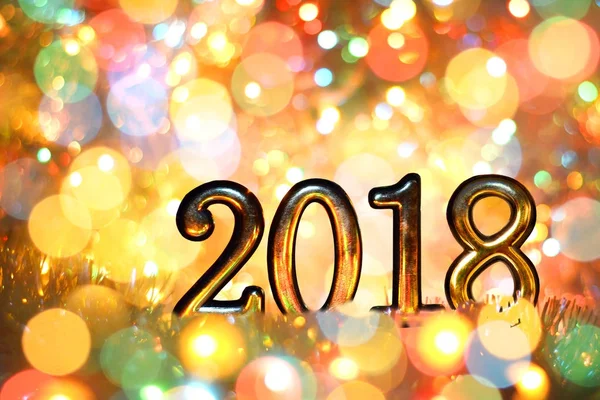 Rakamlar 2018 parlak ışık. Yeni yıl. Noel.