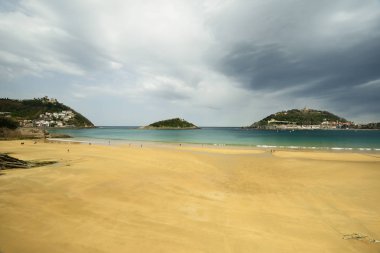 Ondarreta beach in San-Sebastian clipart