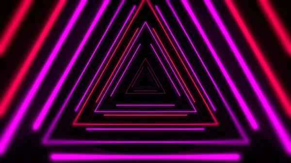 Colorful neon lines and triangles abstract background