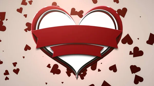 Closeup romantic heart on Valentines day shiny background