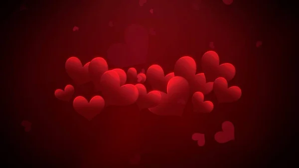 Closeup romantic heart on Valentines day shiny background