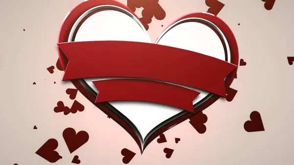 Closeup romantic heart on Valentines day shiny background