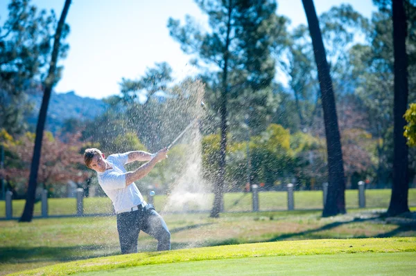 Golfista jugando un tiro chip en el verde —  Fotos de Stock