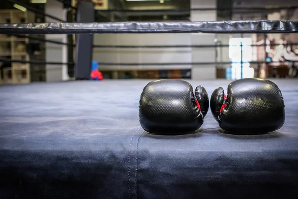 Luvas de boxe preto — Fotografia de Stock
