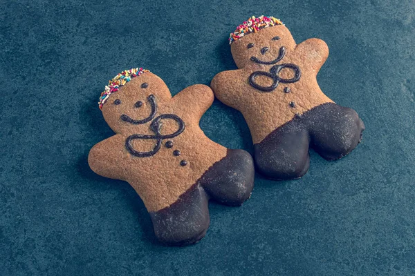 ginger bread man on a slate