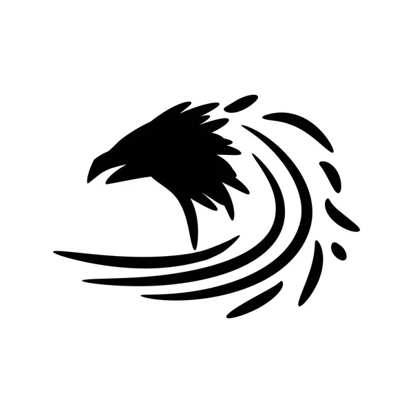 Sinal de ícone de corvo preto . — Vetor de Stock