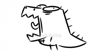 Küçük dinozor esniyor. Sevimli küçük dino kükreme. 