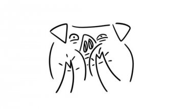 Komik domuz suratlı çizgi film karakteri. Çizgi film 2D animasyon.