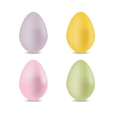 Colored realistic Easter eggs set. Vector illustration isolated on white