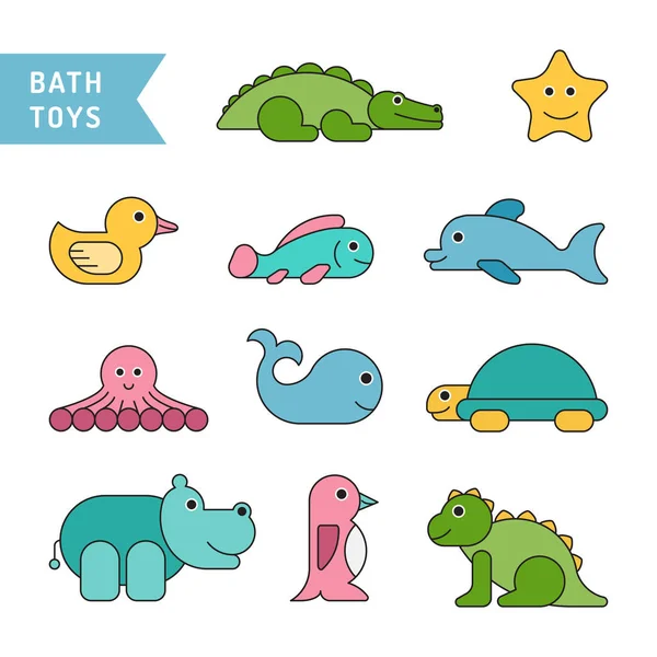 Jouets de bain bébé — Image vectorielle