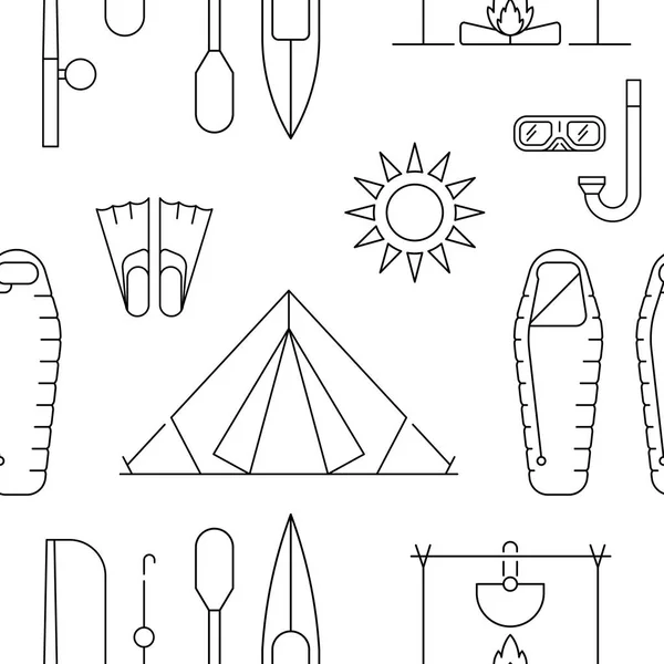 Acampamento padrão sem costura — Vetor de Stock