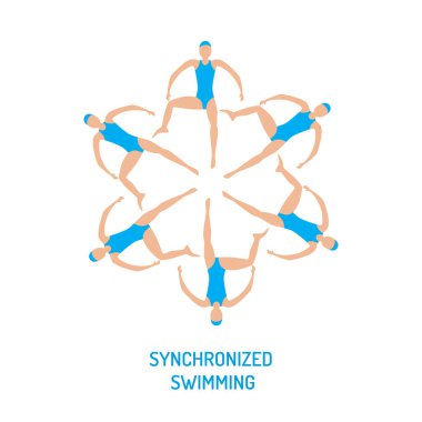 Synchronized swimming banner clipart