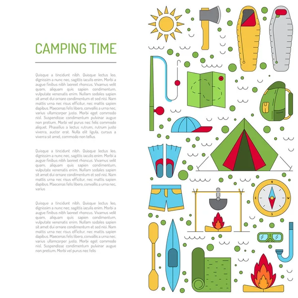 Camping icona piatta — Vettoriale Stock