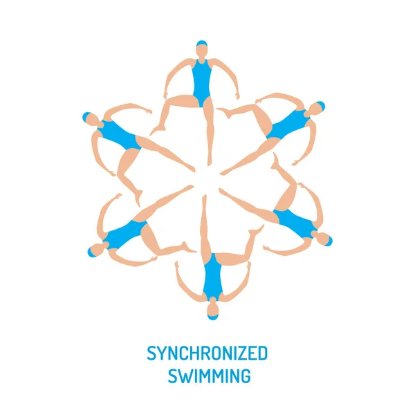 Synchronized swimming banner — Stock Vector