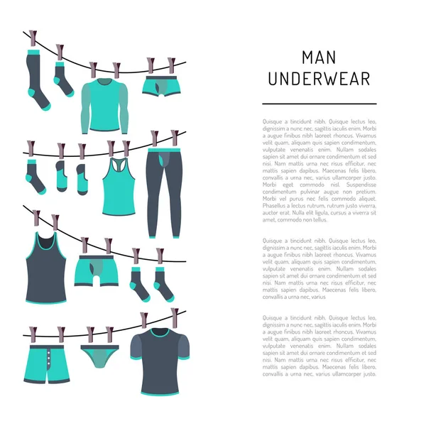 Män underkläder kläder — Stock vektor