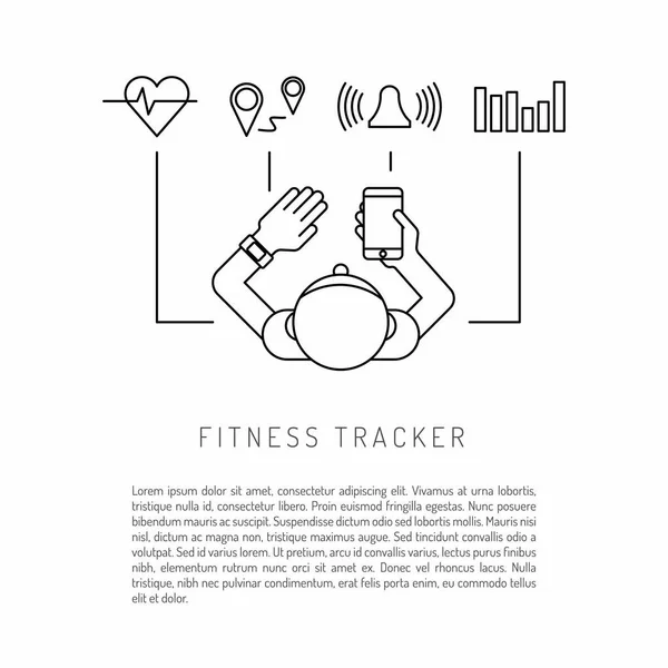 Tevékenység található Fitness Tracker — Stock Vector