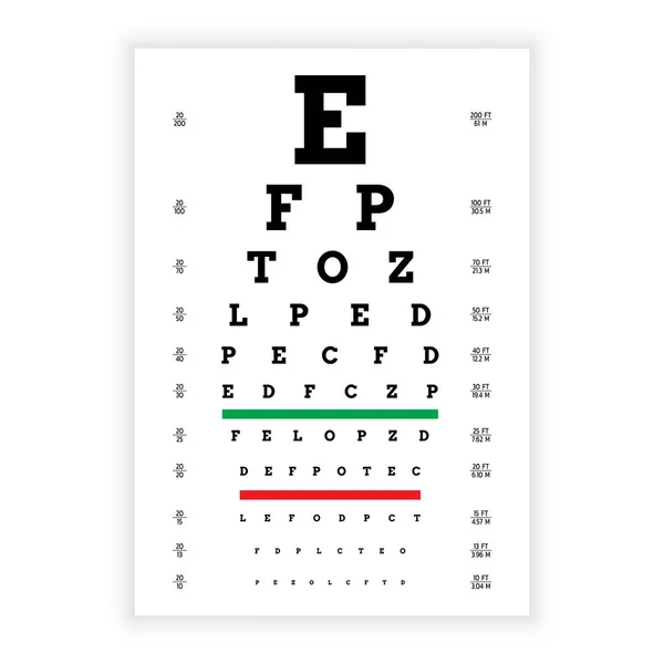 Vision test board — Stock Vector