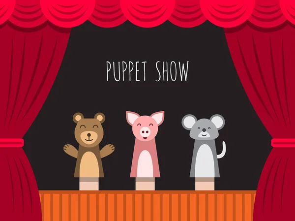 Théâtre de marionnettes pour enfants — Image vectorielle