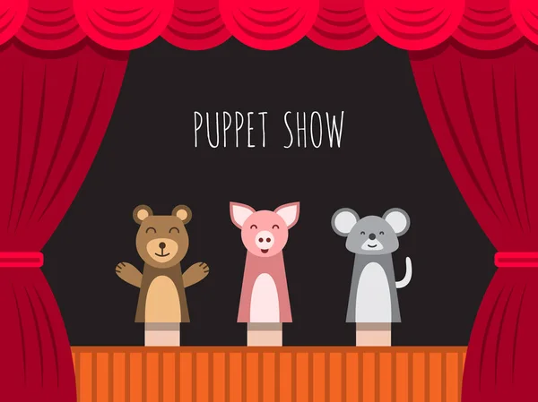 Kinderpuppentheater — Stockvektor