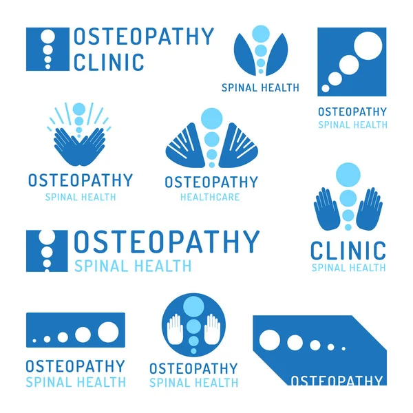 Impostare l'osteopatia logo — Vettoriale Stock