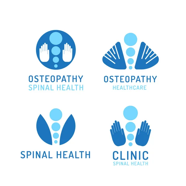 Set logosu osteopati — Stok Vektör