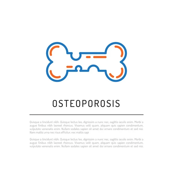 Osteoporos-ikonen ben — Stock vektor