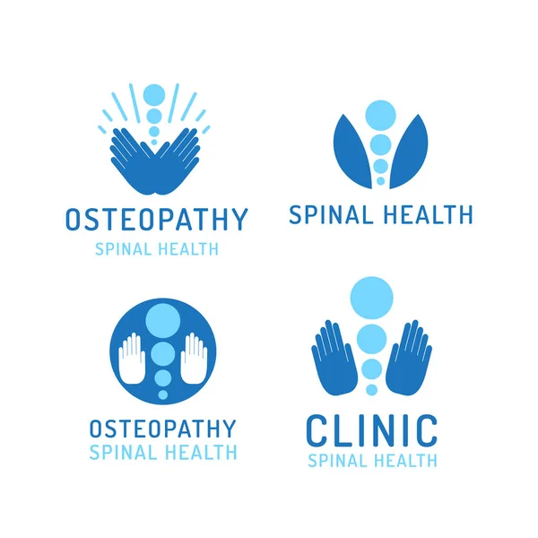 Conjunto logo osteopatía — Vector de stock