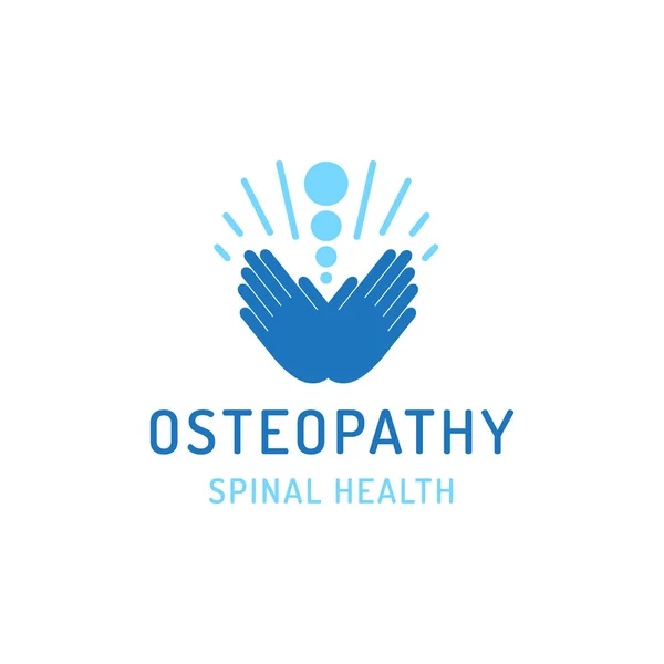 Osteopatia con logo piatto — Vettoriale Stock