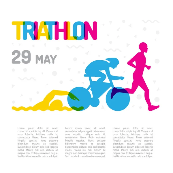 Banner deporte triatlón — Archivo Imágenes Vectoriales