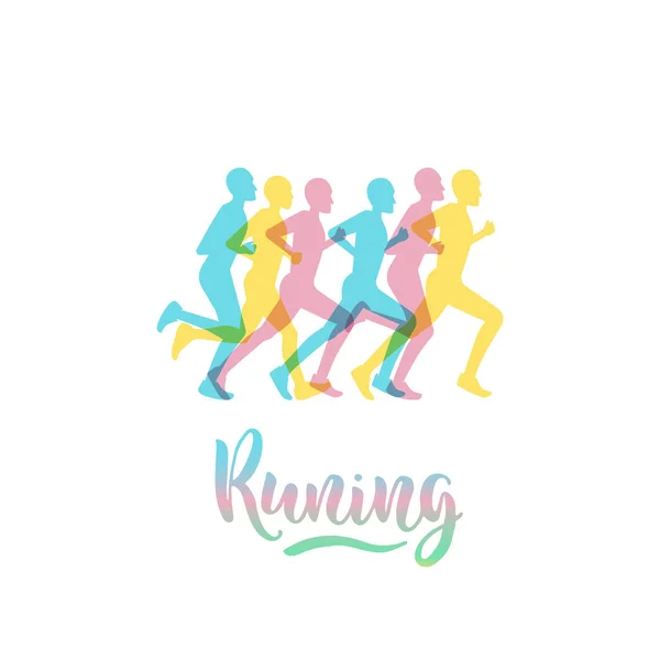 Athletes runners vector — Stock Vector