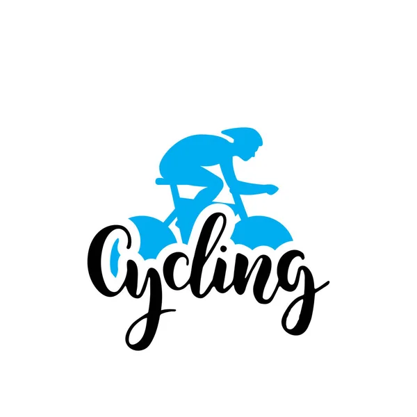 Logo ciclismo lettring — Vettoriale Stock