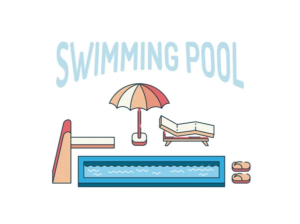 Piscina Verano — Vector de stock