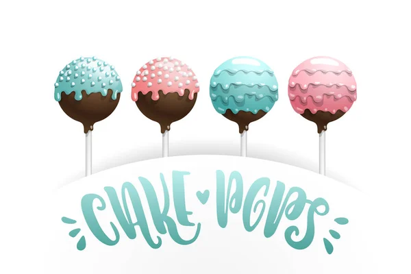 Cake pops set. — Stock Vector