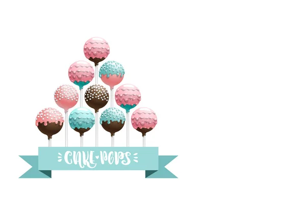 Gâteau pops ensemble . — Image vectorielle