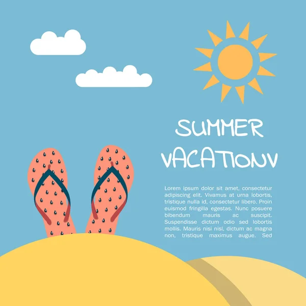 Vacaciones de verano playa — Vector de stock