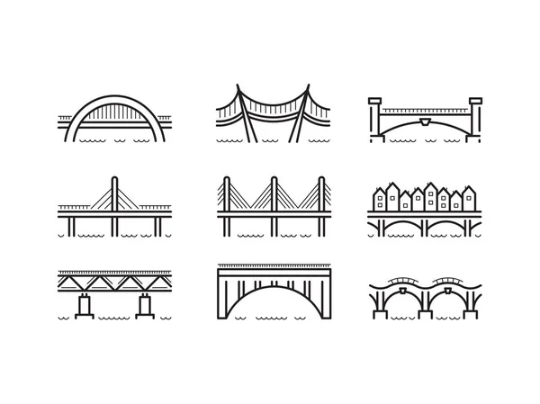 Вектор набора значков моста — стоковый вектор