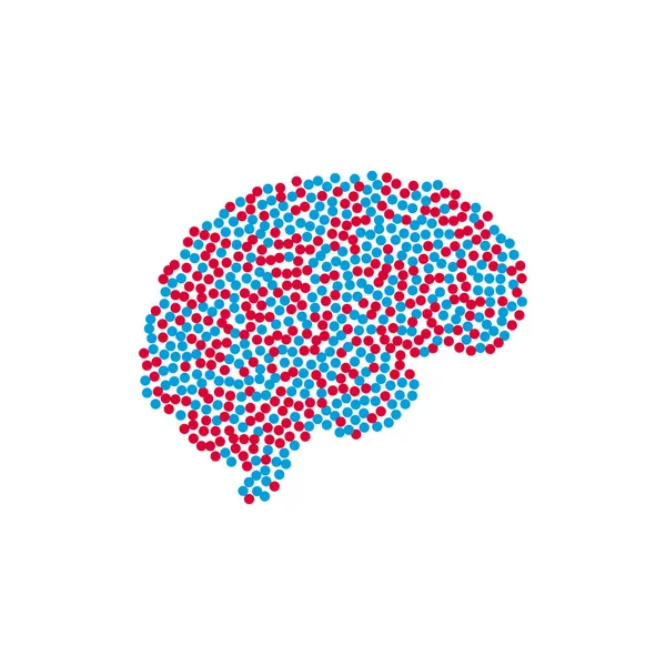 Silueta cerebro aislado — Archivo Imágenes Vectoriales