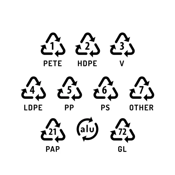 Vector icons and recycling — Stock Vector